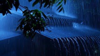 Sleep Instantly with Nature's Lullaby 💤 Heavy Rain on Tin Roof & Powerful Thunder at Night - ASMR