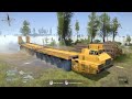 spintires mudrunner maz 7907 world s longest truck driving through the flood