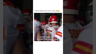 Patrick Mahomes has a BAD voice crack during the huddle #chiefs #chiefskingdom #shorts #viral