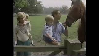 Princess Diana cuddling her pet rabbit together with the Wales' family in Highgrove