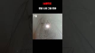 10년생 한달 그림 변화 / 한번만 들어와봐요 / 피드백 자제 / #눈뽕주의 #10년생 #반전그림..?