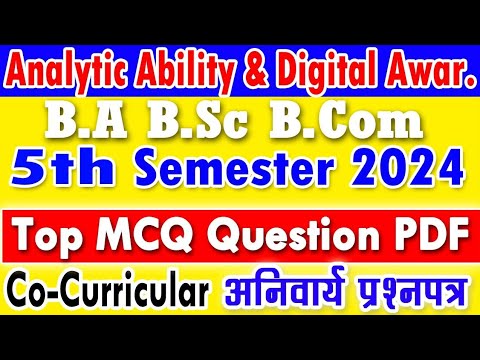 Analytic Ability And Digital Awareness B.A 5th Semester 2024 Co ...