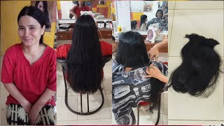 ORANG SALONPUN RAGU2 INGIN MEMOTONG RAMBUT INDAH KAKAK CANTIK INI NAMUN TETAP DIPOTONG PENDEK JUGA