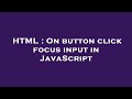 HTML : On button click focus input in JavaScript