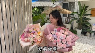 大表姐在母亲节给妈妈和婆婆准备了鲜花，自己也收到了女儿的惊喜