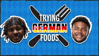 JT Sanders and Sam Franklin Jr. try ALL the German foods | Carolina Panthers