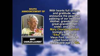 Mary Charles-Laurent ~ Short Obituary