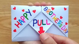 DIY - SURPRISE MESSAGE CARD FOR BROTHER'S DAY | Pull Tab Origami Envelope Card | Brother's Day Card