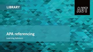 APA 6 referencing (workshop video)