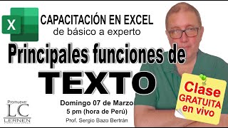 Clase GRATIS - Aprende a manejar las PRINCIPALES FUNCIONES DE TEXTO en Excel