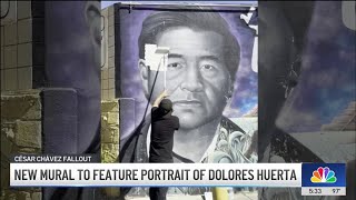 Artist removes César Chávez's face from his Watts mural