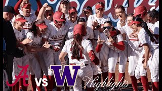 Alabama vs Washington Softball Highlights | 2025 Candrea Classic