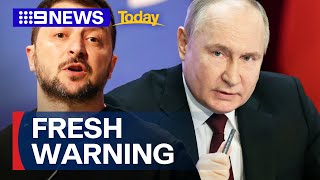 Volodymyr Zelenskyy’s fresh warning against Vladimir Putin | 9 News Australia