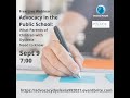 Advocacy in the Public School: What Parents of Children with Dyslexia Need to Know (Sept. 9, 2021)