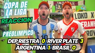 DEP. RIESTRA 0 VS RIVER PLATE 3 / ARGENTINA 1  VS BRASIL 0 - Reacciones de Hinchas !!!