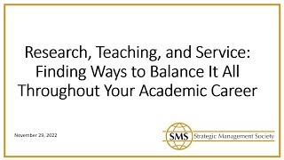 Finding Ways to Balance It All Throughout Your Academic Career | Strategic Management Society