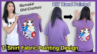 DIY Fabric/Acrylics Painting Takashi Murakami Flower Mini Panda on T- Shirt/Tops(Hand Painted) 2020