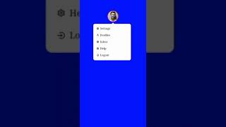 user profile with dropdown menu using HTML and CSS