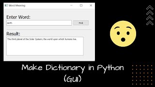 Make dictionary in python || GUI Application