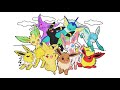 Pokémon coloring book pages for kids speed coloring Eevee evolutions