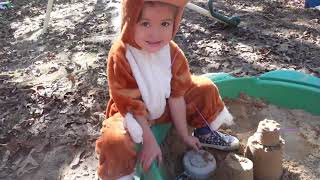 Melody Plays Horse Dress Up And Her And Charity Makes Sand Castles