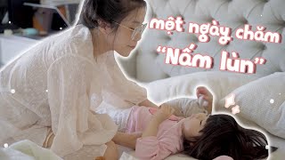 Vlog : Đầu Tóc Rối Bời Sau 1 Ngày Chăm Cháu Gái ( Nấm ) | Quỳnh Thi |