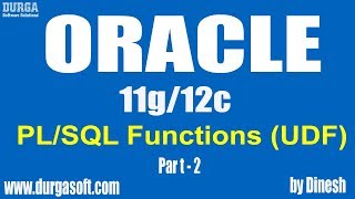 Oracle || PL/SQL Functions (UDF) Part - 2 by dinesh