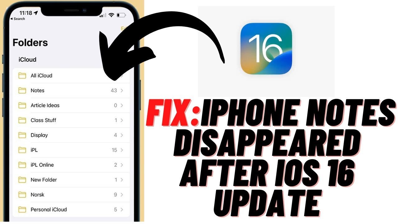 How To Fix IPhone Notes Disappeared After IOS 16 Update - YouTube