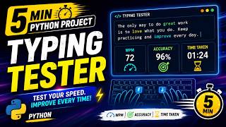 Typing Speed Tester in Python in 5 Minutes ⌨️🔥