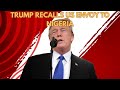 Trump Recalls US Envoy To Nigeria