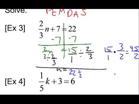 Solving Two Step Equations With Rational Numbers - YouTube