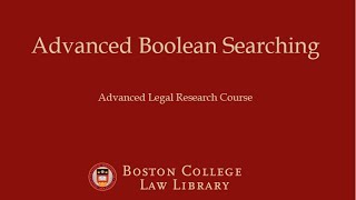 Advanced Boolean Searching