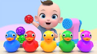 Color Baby Ducks Song! | Learn Color Wheels On The Bus Nursery Rhymes | Baby & Kids Songs