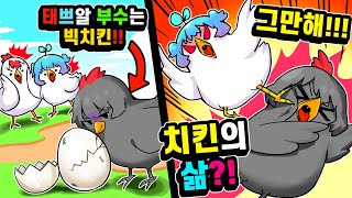 치킨부부 태쁘의 알을 노리는 빅민치킨 ㅋㅋㅋㅋ  초막장 닭의 삶 Chicken Life 🐥 (로블록스) 태경