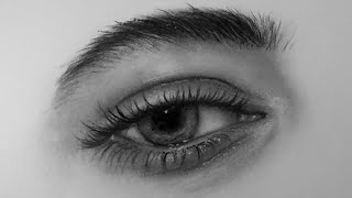 Drawing An Eye With Charcoal Pencil رسم عين حقيقية بالفحم