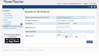 Print Report Cards - Whole Class
