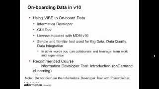 MDM Version 10, Using Informatica Developer Module 3/4