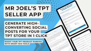 How to Create Social Media Posts for TPT Products | Save Time with Mr Joel’s Seller App