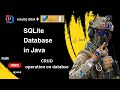 SQLite Database for Java in IntelliJ IDEA | Step-by-Step Tutorial with CRUD Operations