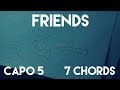 How To Play FRIENDS by Marshmello & Anne-Marie | Capo 5 (7 Chords) Guitar Lesson