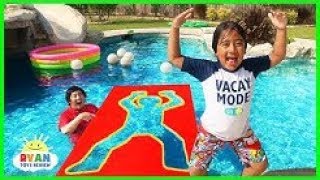 Ryan's Toy Review | Jumping Through impossible Shapes into Water!!