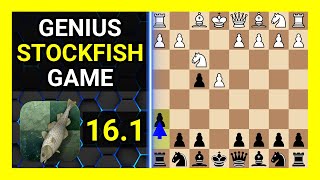 Genius Stockfish 16.1 Chess Game, King's Gambit, Accepted, Becker Defense