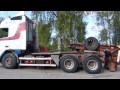 loading a hitachi zx190w with trailer on a lowboy