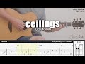 ceilings - Lizzy McAlpine | Fingerstyle Guitar | TAB + Chords + Lyrics