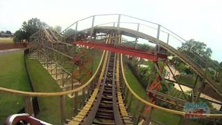 Coastersaurus roller coaster full ride POV at LEGOLAND Florida theme park