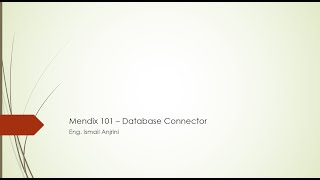 044 - Mendix Platform - Database Connector