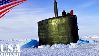 北極海の氷を割って浮上するロス級原子力潜水艦 - Los Angeles-class Submarine Break the Arctic Ice