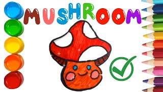 How to draw letter M and Mushroom for kids? //Çocuklar için M harfi ve Mantar nasıl çizilir?