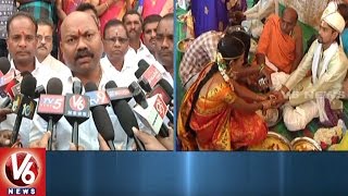 Former Mayor Sanjay Organises Mass Wedding For 13 Couples At Nizamabad | V6 News