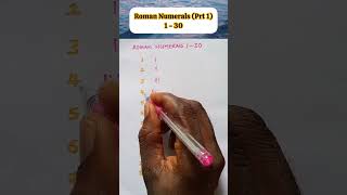 Roman Numerals (Part 1): 1 - 30